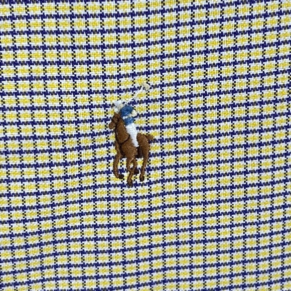 Ralph Lauren Blake Men’s Dress Shirt Sz XXL Yellow/ Blue/White 100% Cotton NWOT - Picture 3 of 8